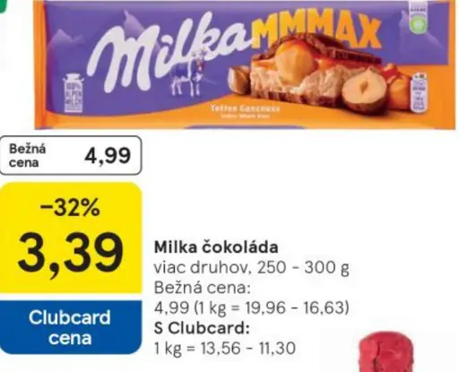 Milka Mliečna čokoláda