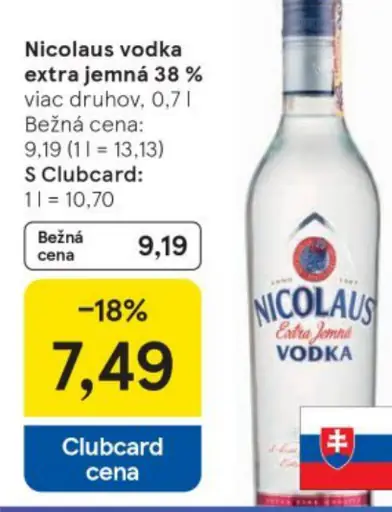 Nicolaus Extra jemná vodka 38%