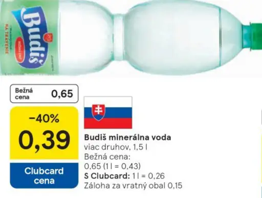 Budějovický Budvar ochutená minerálna voda