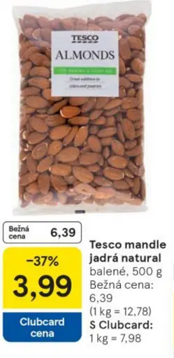 Tesco mandle jadrá natural