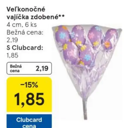 Veľkonočné vajíčka zdobené 4 cm, 6 ks