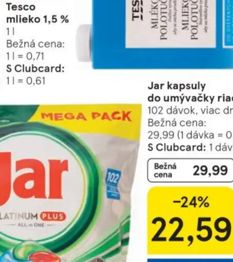 Tesco mlieko 1,5 %