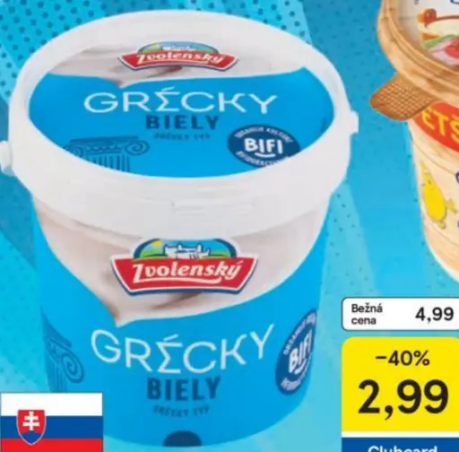 Zvolenský Smotanový jogurt grécky typ biely