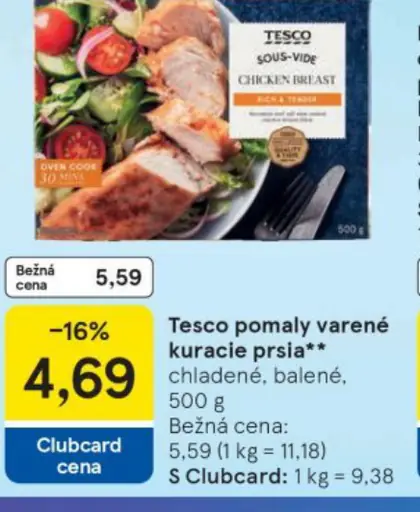 Tesco pomaly varené kuracie prsia