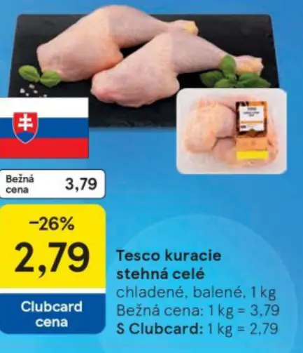 Tesco kuracie stehná celé