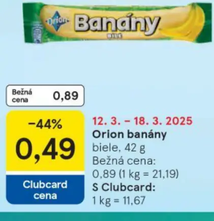 Orion banány biele