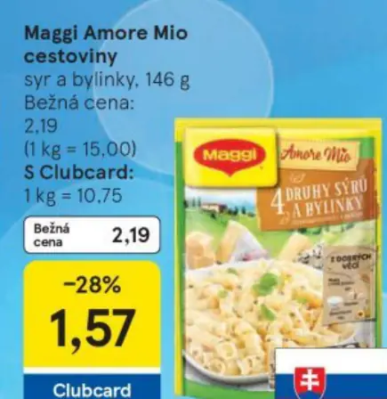 Maggi Amore Mio cestoviny syr a bylinky