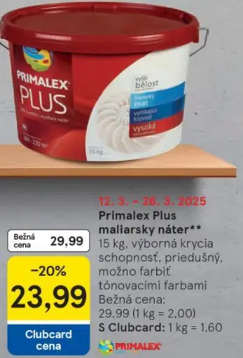 Primalex Plus maliarsky náter