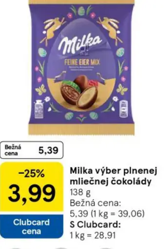 Milka Výber plnenej mliečnej čokolády z alpského mlieka