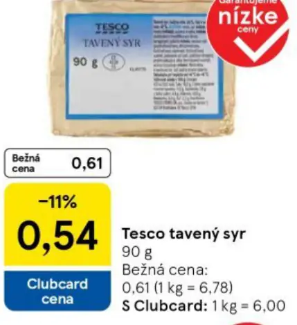 Tesco tavený syr