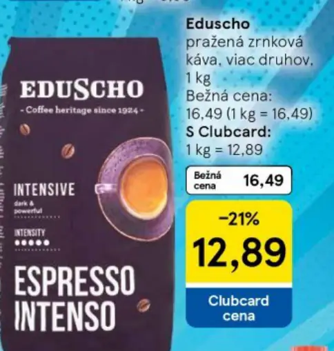 Eduscho Espresso Intenso pražená zrnková káva