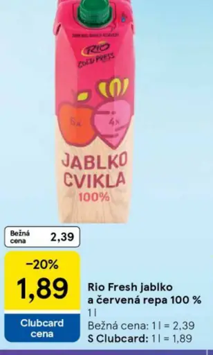Rio Fresh jablko a červená repa 100%
