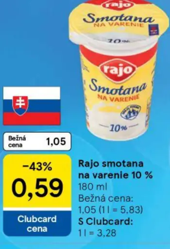 Rajo Smotana na varenie 10%