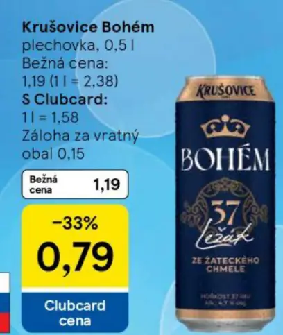 Krušovice Bohem plechovka