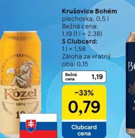 Velkopopovický Kozel plechovka