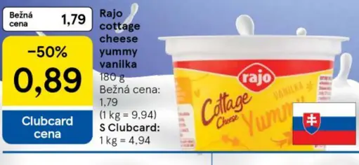 Rajo Cottage Cheese Yummy vanilka