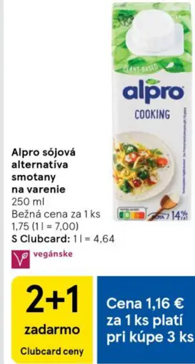 Alpro sójová alternatíva smotany na varenie