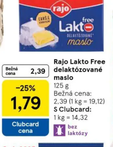 Rajo Lakto Free Delaktózované maslo