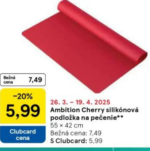 Ambition Cherry Silikónová Podložka na Pečenie