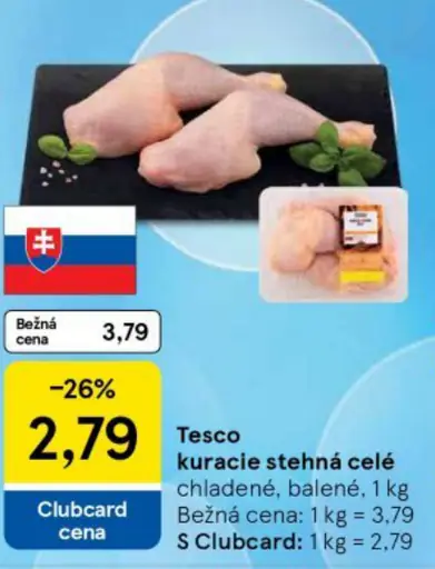 Tesco kuracie stehná celé