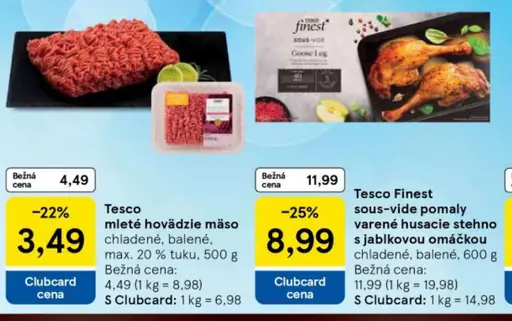 Tesco Finest sous-vide pomaly varené husacie stehno s jablkovou omáčkou