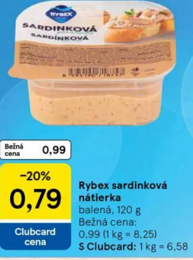 Rybex sardinková nátierka