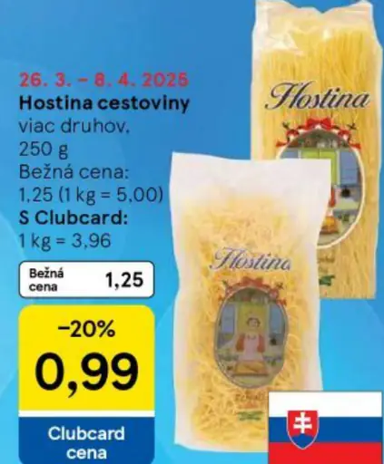Hostina cestoviny