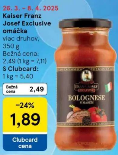 Kaiser Franz Josef Exclusive omáčka bolognese