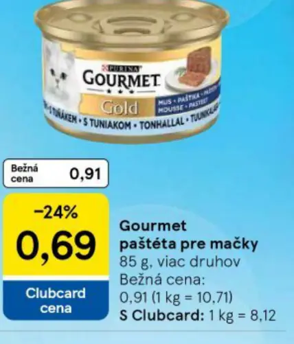 Gourmet jemná paštéta pre mačky