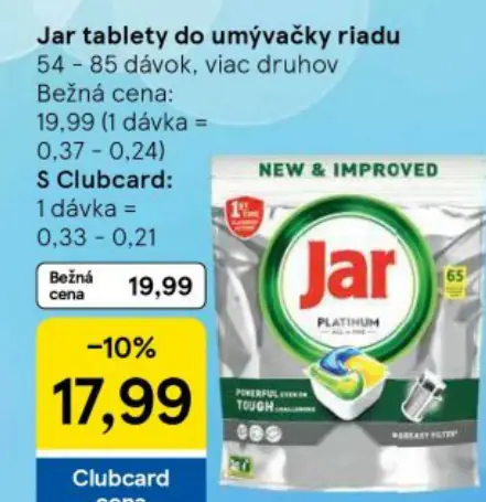 Jar Tablety do umývačky