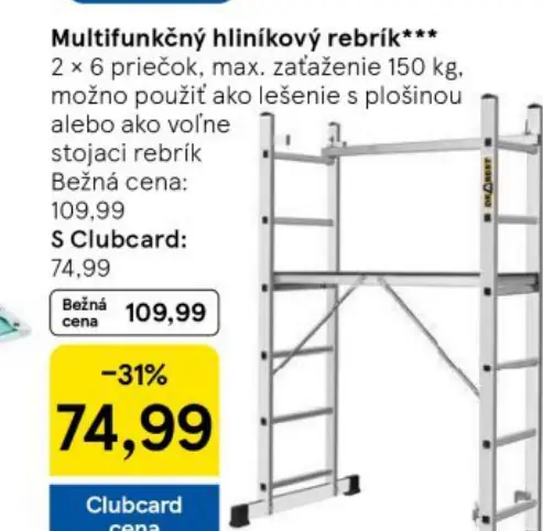 Multifunkčný hliníkový rebrík