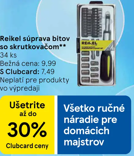 Reikel súprava bitov so skrutkovačom