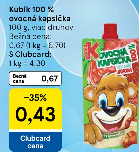 Kubík 100 % ovocná kapsička