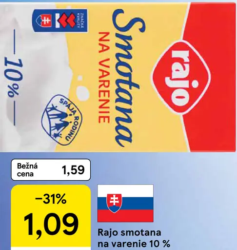 Rajo Smotana na varenie 10%