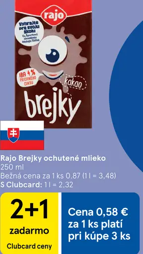 Rajo Brejky ochutené mlieko