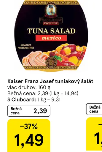 Kaiser Franz Josef tuniakový šalát