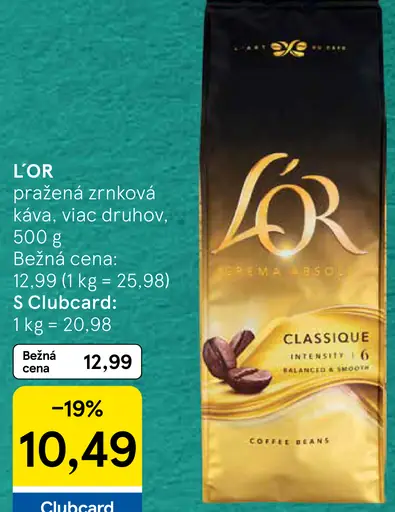 L'OR pražená zrnková káva