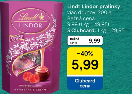 Lindt Lindor pralinky