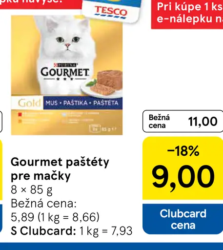 Gourmet jemná paštéta pre mačky