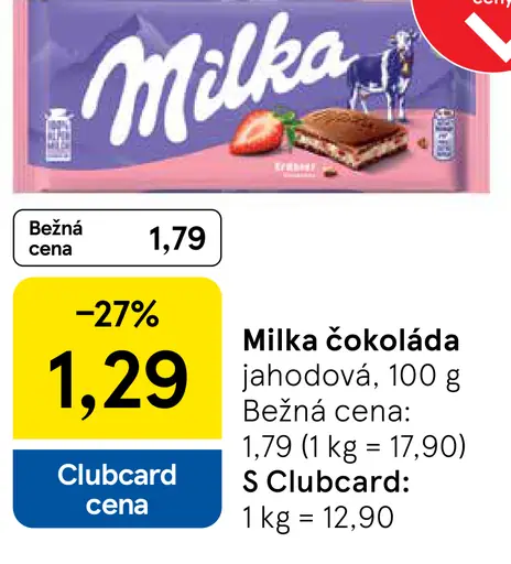 Milka čokoláda jahodová