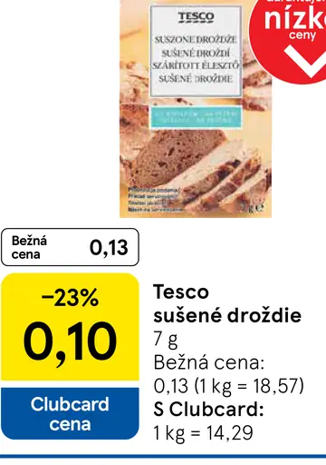 Tesco sušené droždie