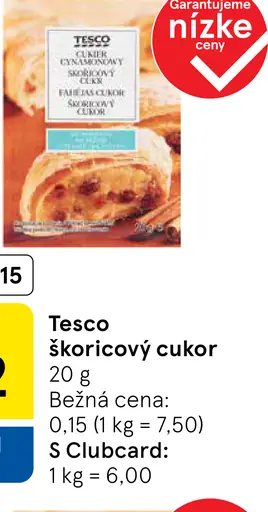 Tesco Škoricový Cukor