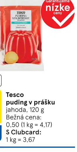 Tesco puding v prášku jahoda