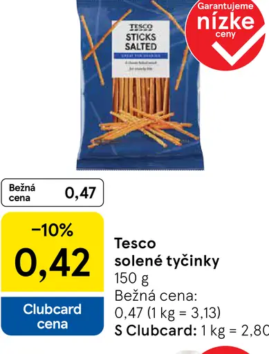 Tesco solené tyčinky