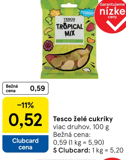 Tesco želé cukríky