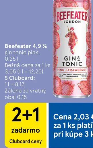 Beefeater 4,9 % gin tonic pink