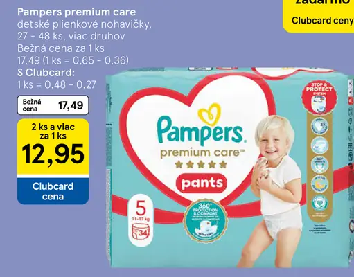 Pampers premium care detské plienkové nohavičky