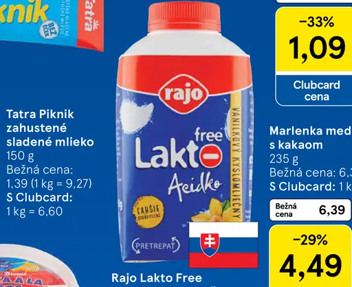 Rajo Lakto Free Acidko kyslomliečny nápoj vanilka