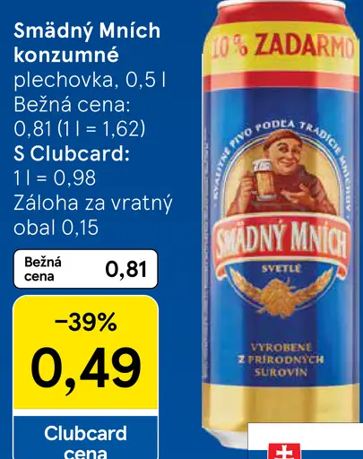 Smädný Mních konzumné plechovka