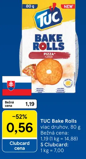 TUC Bake Rolls pizza